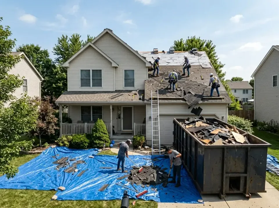 Roll-off Dumpster — Residential Roofing